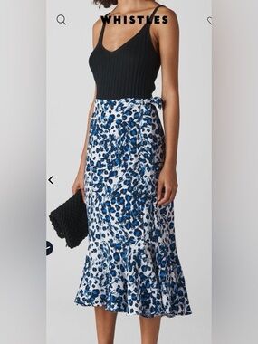Whistles Brushed Leopard Wrap Skirt Size 6